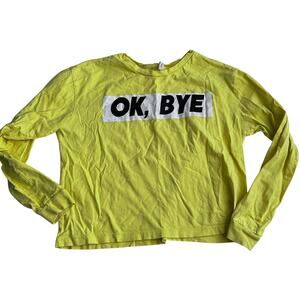 Urban Nation Yellow Graphic Crop Top - Size Medium